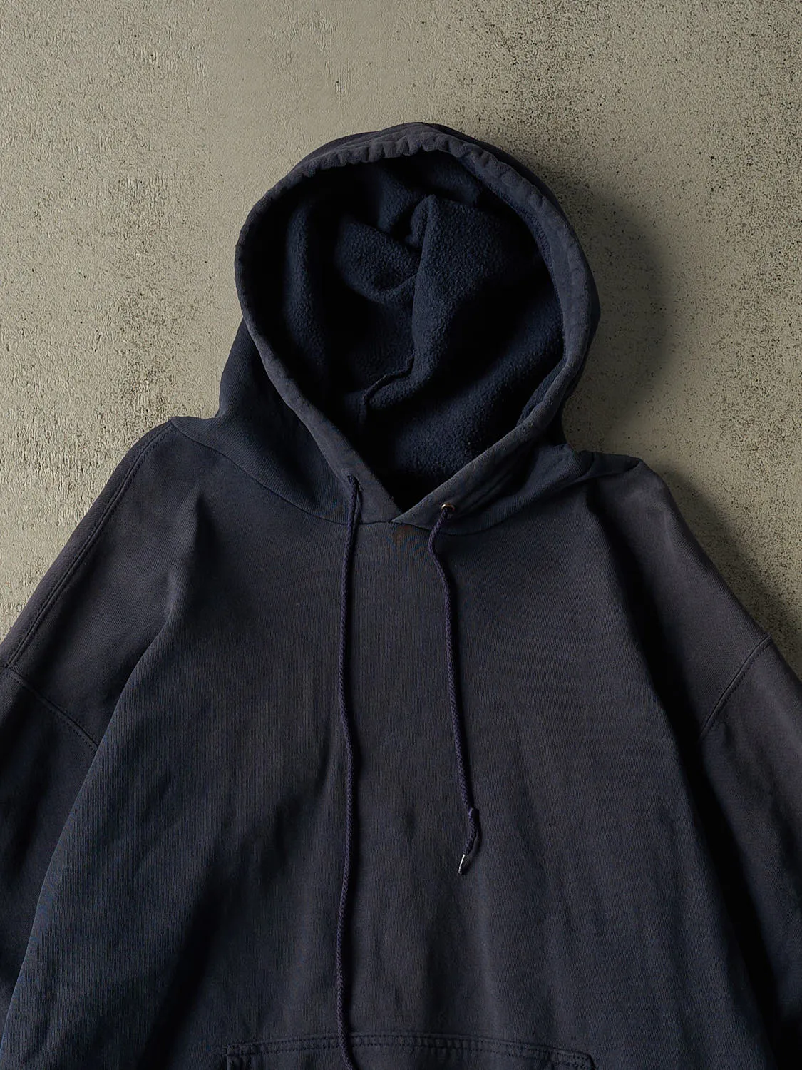 Vintage Y2K Navy Blue Blank Hoodie (XXL) sold by Rebalance Vintage product image thumbnail 2