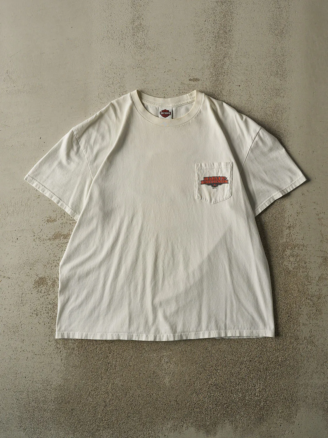 Vintage 13' White Harley Davidson Mississauga Pocket Tee (L/XL) sold by Rebalance Vintage
