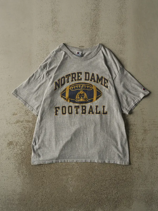 Vintage 90s Grey University Of Notre Dame Football Tee (XL/XXL) made by Rebalance Vintage