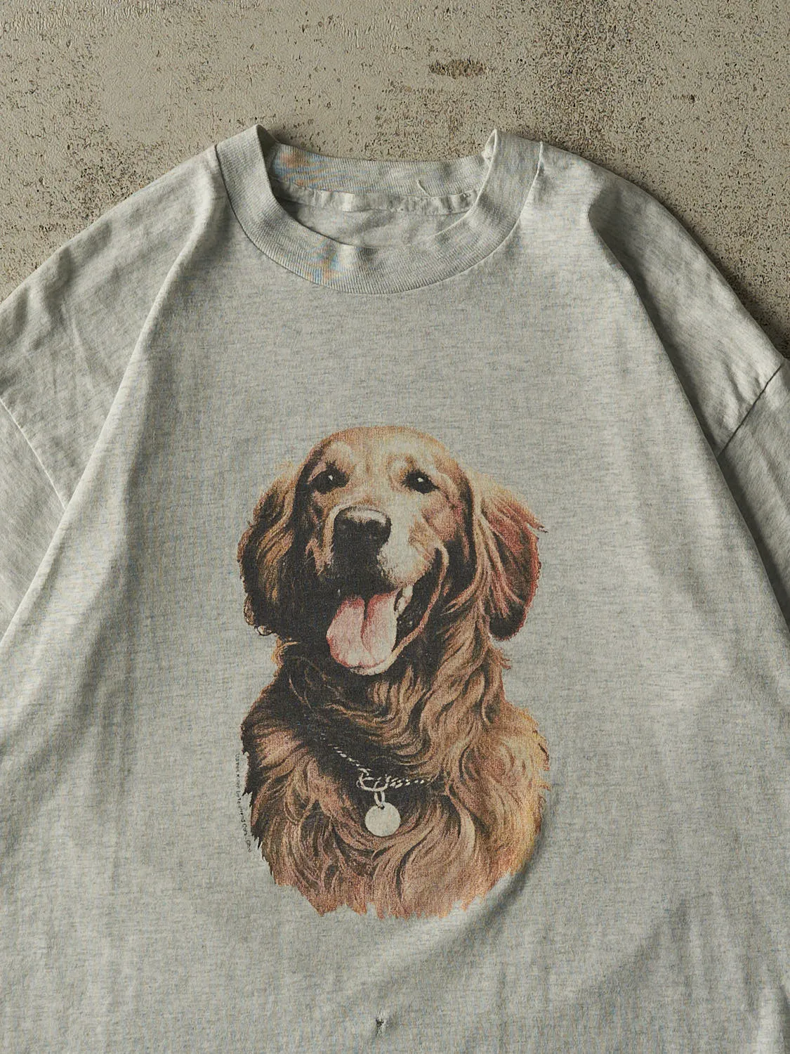 Vintage 90s Heather Grey Dog Single Stitch Tee (XL) sold by Rebalance Vintage product image thumbnail 2