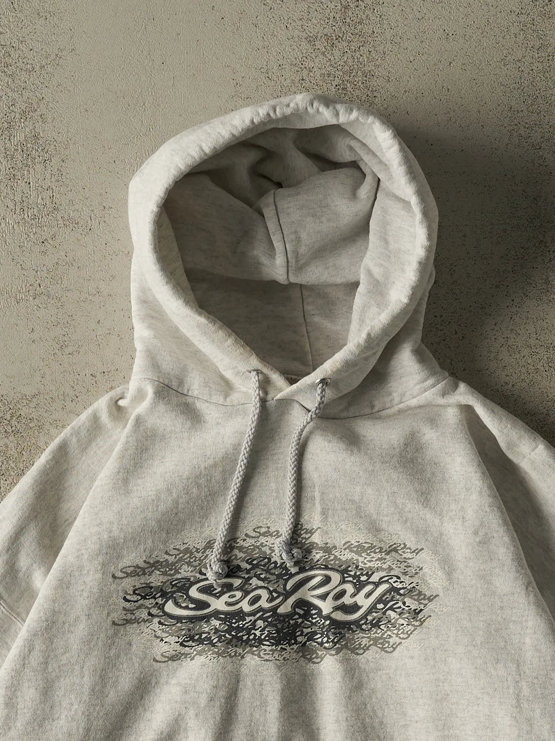 Vintage 90s Heather Grey Sea Ray Hoodie (L/XL) sold by Rebalance Vintage product image thumbnail 2