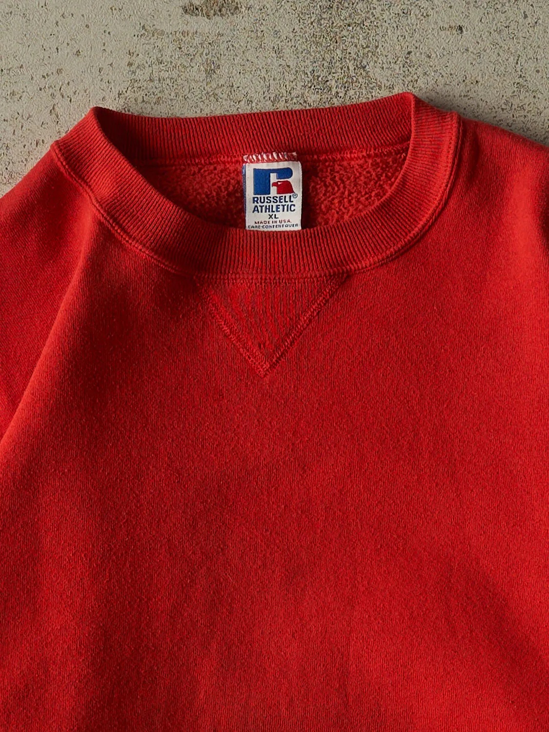 Vintage 90s Red Russell Athletic Blank Crewneck (L) sold by Rebalance Vintage product image thumbnail 2