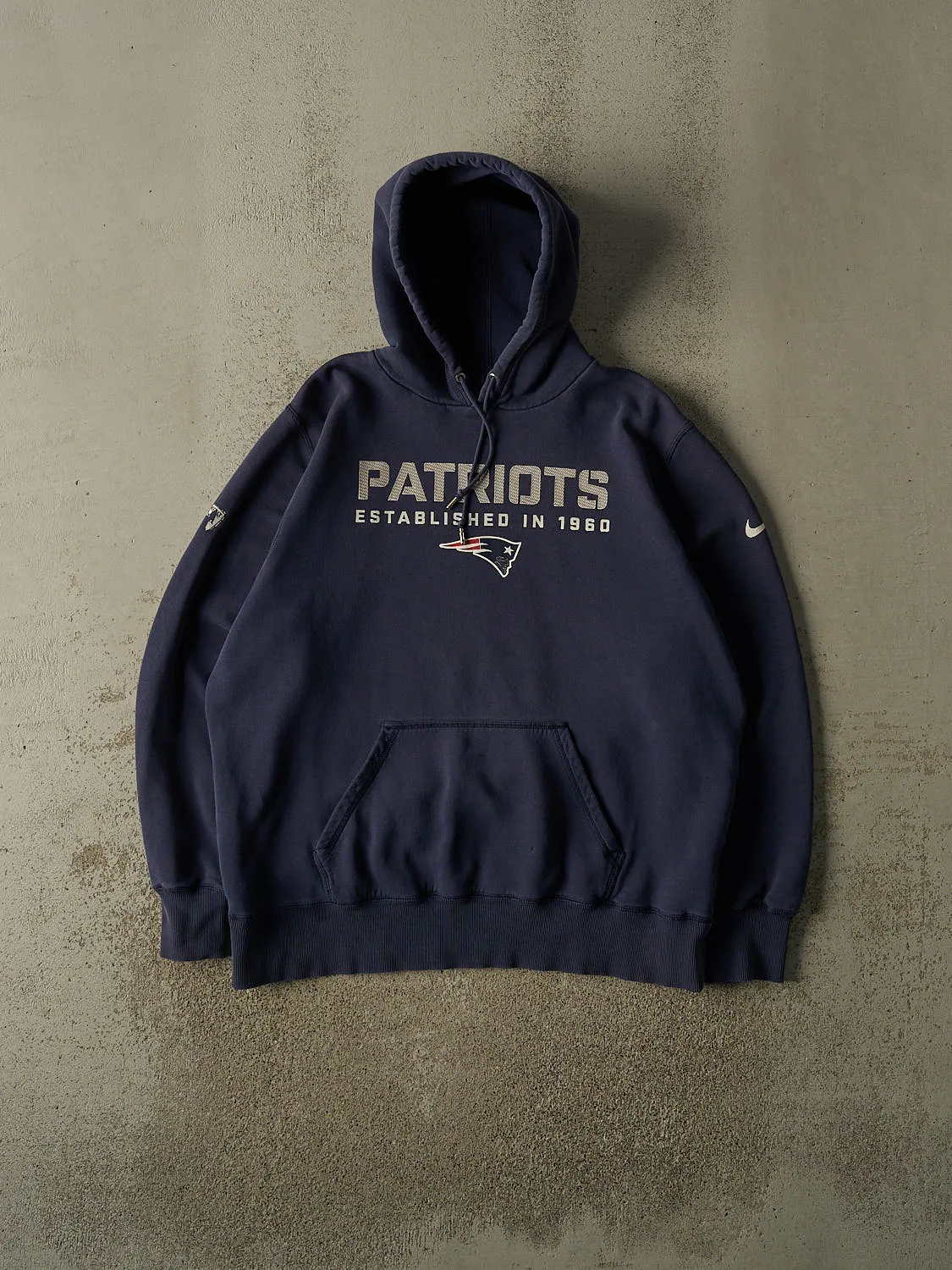 Vintage Y2K Navy Blue New England Patriots Nike Hoodie (XXL) sold by Rebalance Vintage