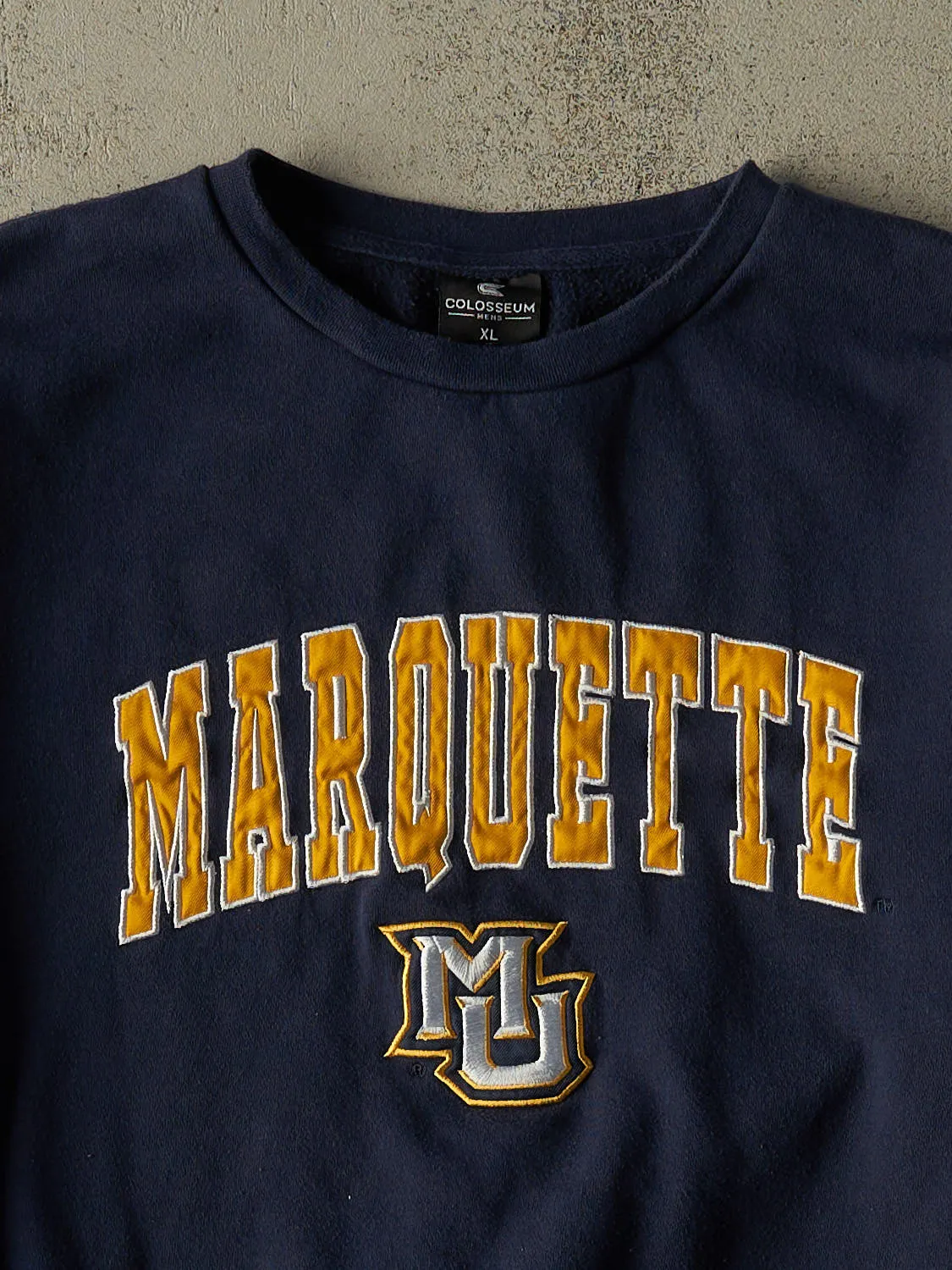 Vintage Y2K Navy Blue Marquette University Crewneck (XL) sold by Rebalance Vintage product image thumbnail 2