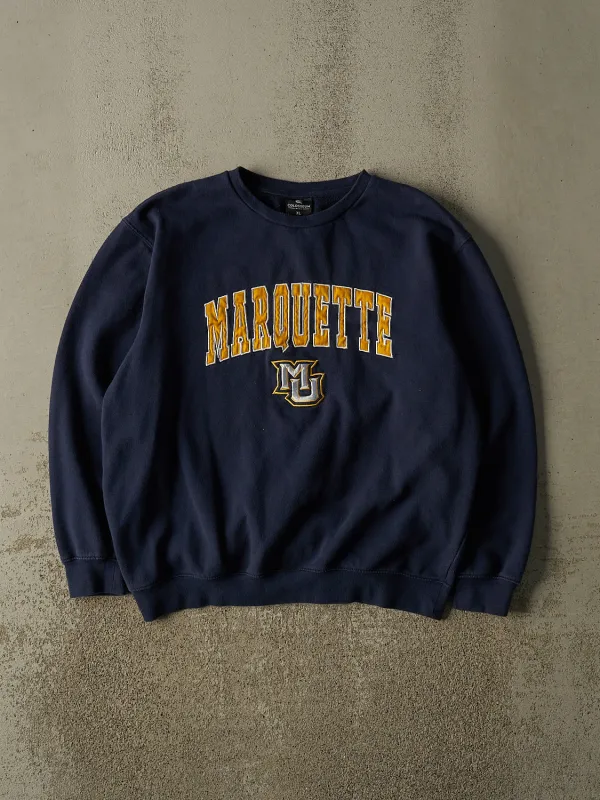 Vintage Y2K Navy Blue Marquette University Crewneck (XL) made by Rebalance Vintage
