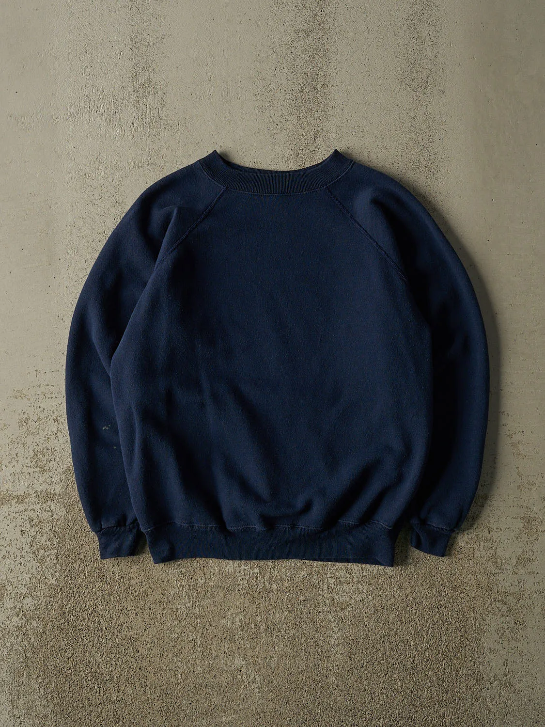 Vintage 80s Navy Blue Blank Crewneck (S) sold by Rebalance Vintage