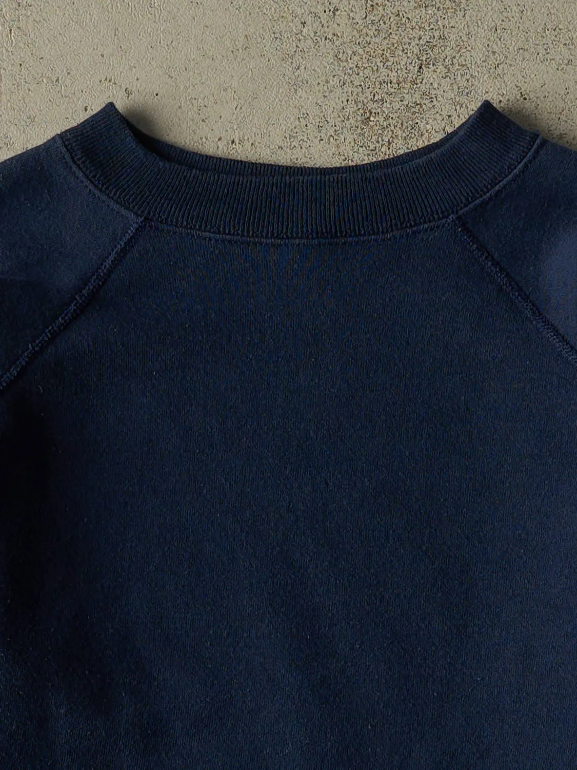 Vintage 80s Navy Blue Blank Crewneck (S) sold by Rebalance Vintage product image thumbnail 2