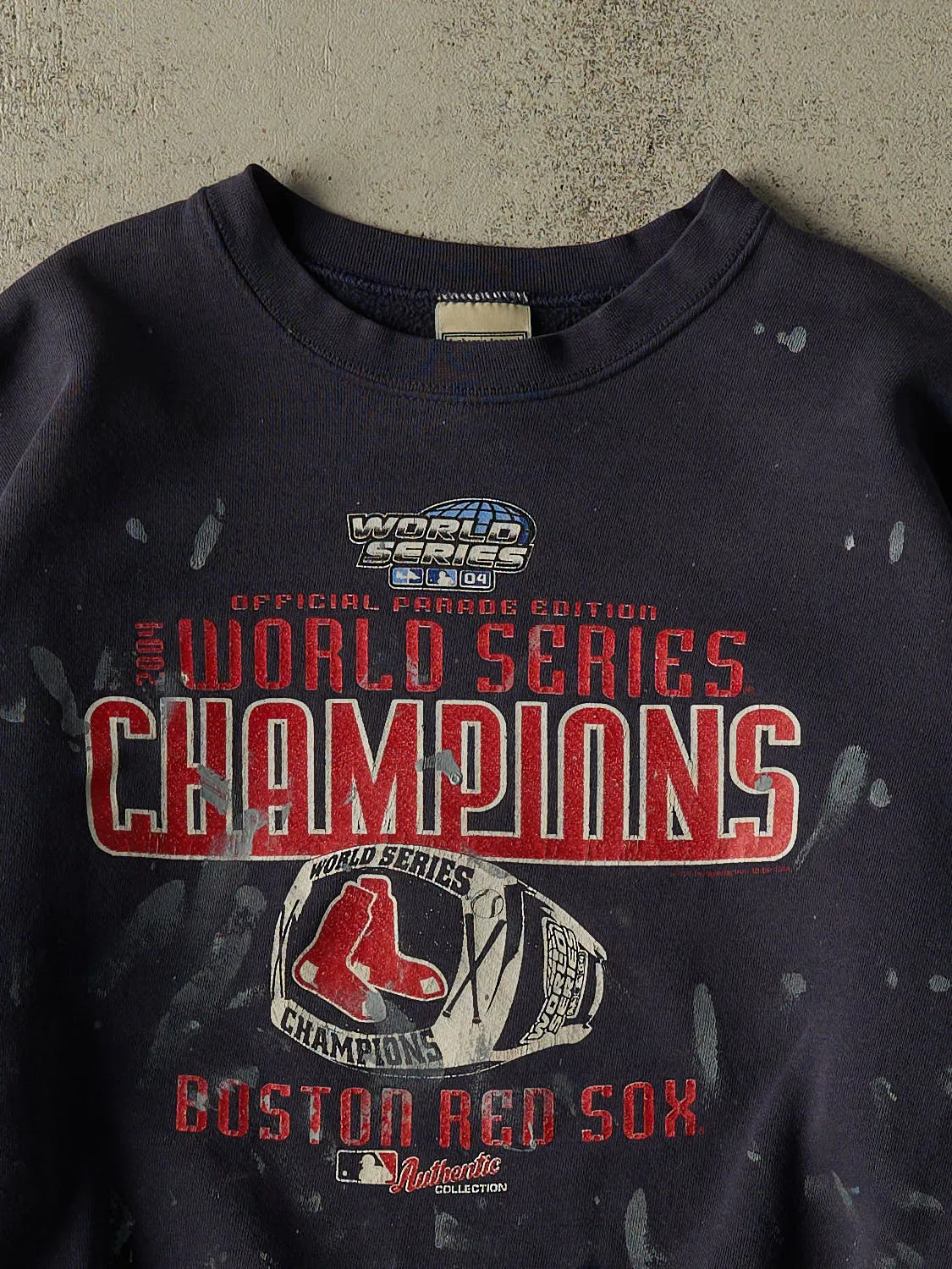 Vintage 04' Navy Blue Boston Red Sox World Series Champions Crewneck (XL) sold by Rebalance Vintage product image thumbnail 2