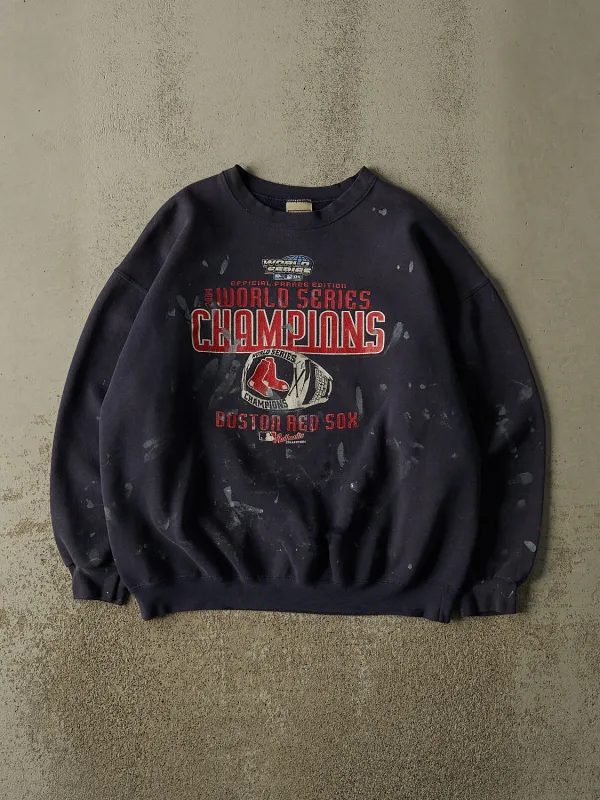 Vintage 04' Navy Blue Boston Red Sox World Series Champions Crewneck (XL) made by Rebalance Vintage
