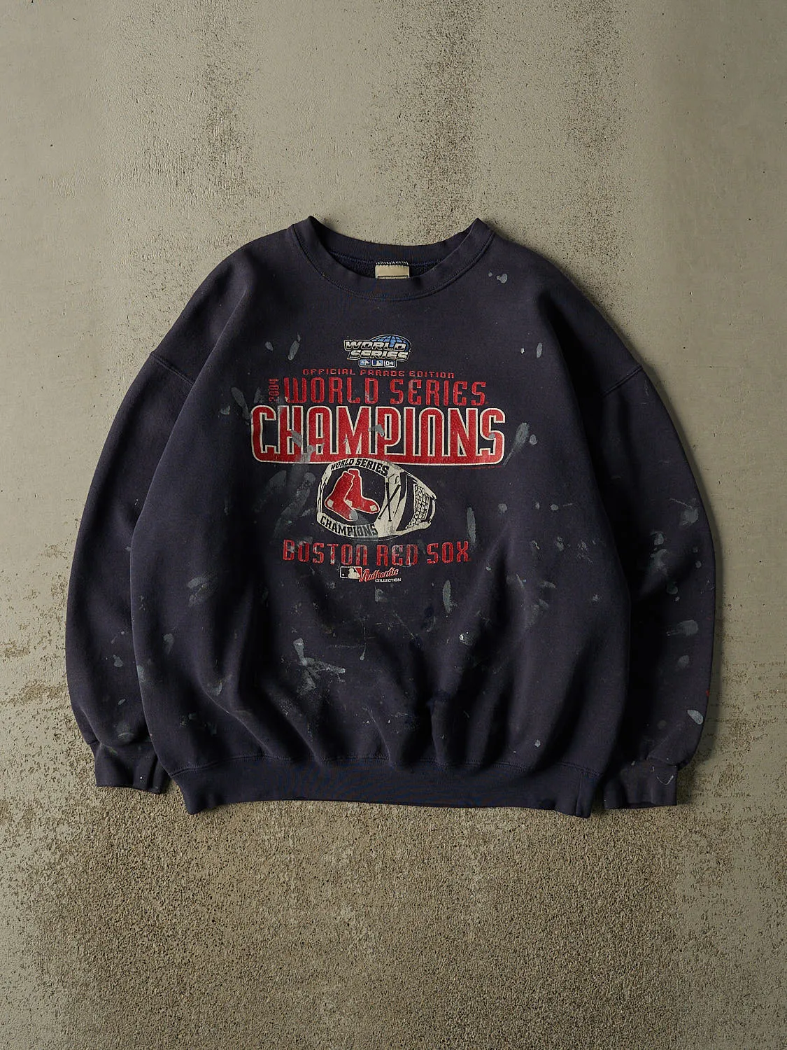 Vintage 04' Navy Blue Boston Red Sox World Series Champions Crewneck (XL) sold by Rebalance Vintage