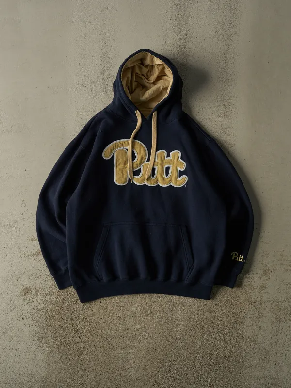 Vintage Y2K Navy Blue Pittsburgh University Panthers Hoodie (L) made by Rebalance Vintage