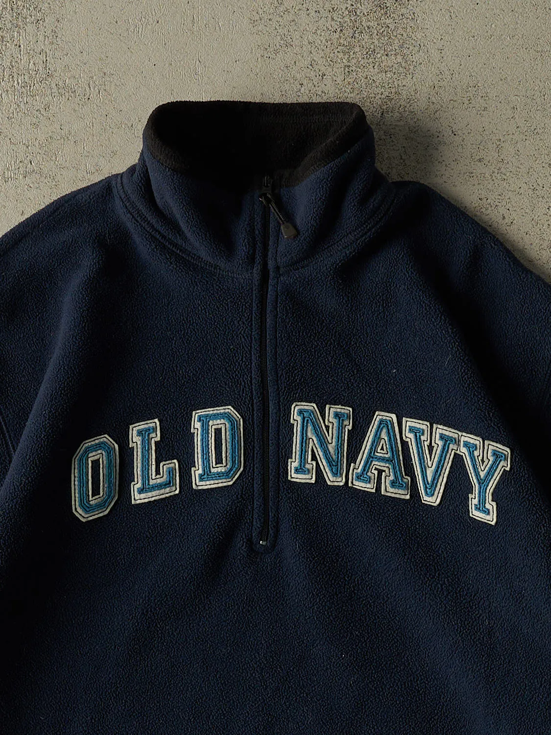 Vintage 90s Navy Blue Old Navy Quarter Zip Fleece (M/L) sold by Rebalance Vintage product image thumbnail 2
