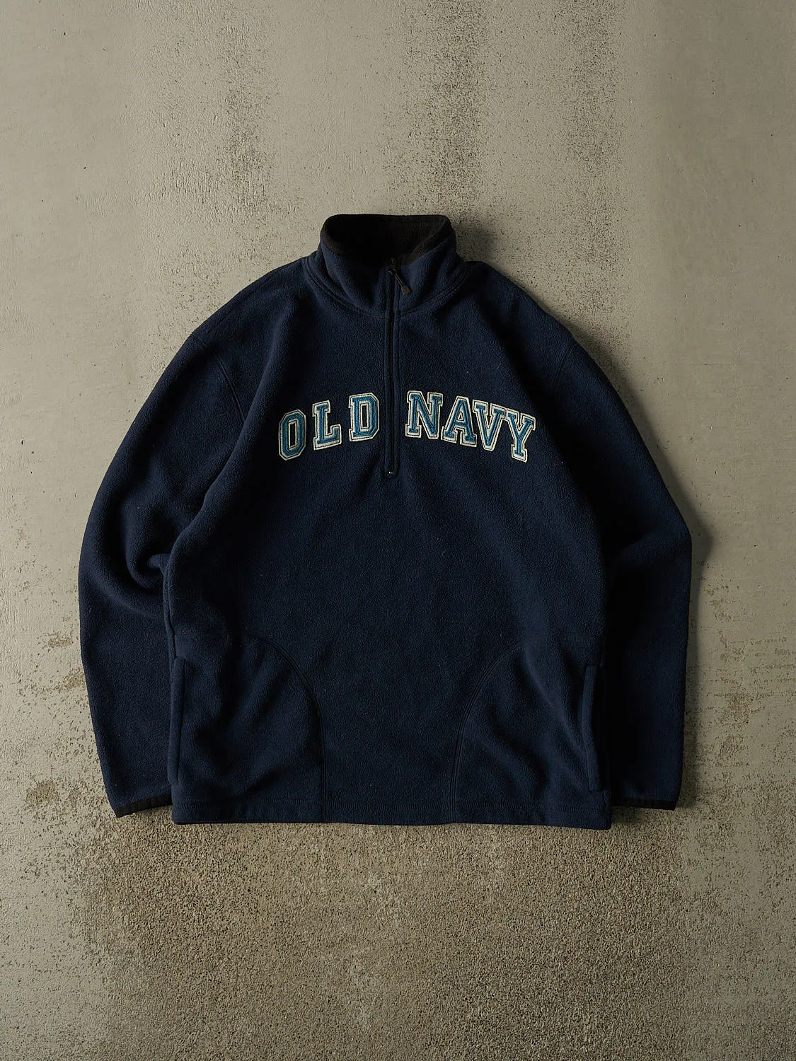 Vintage 90s Navy Blue Old Navy Quarter Zip Fleece (M/L) sold by Rebalance Vintage