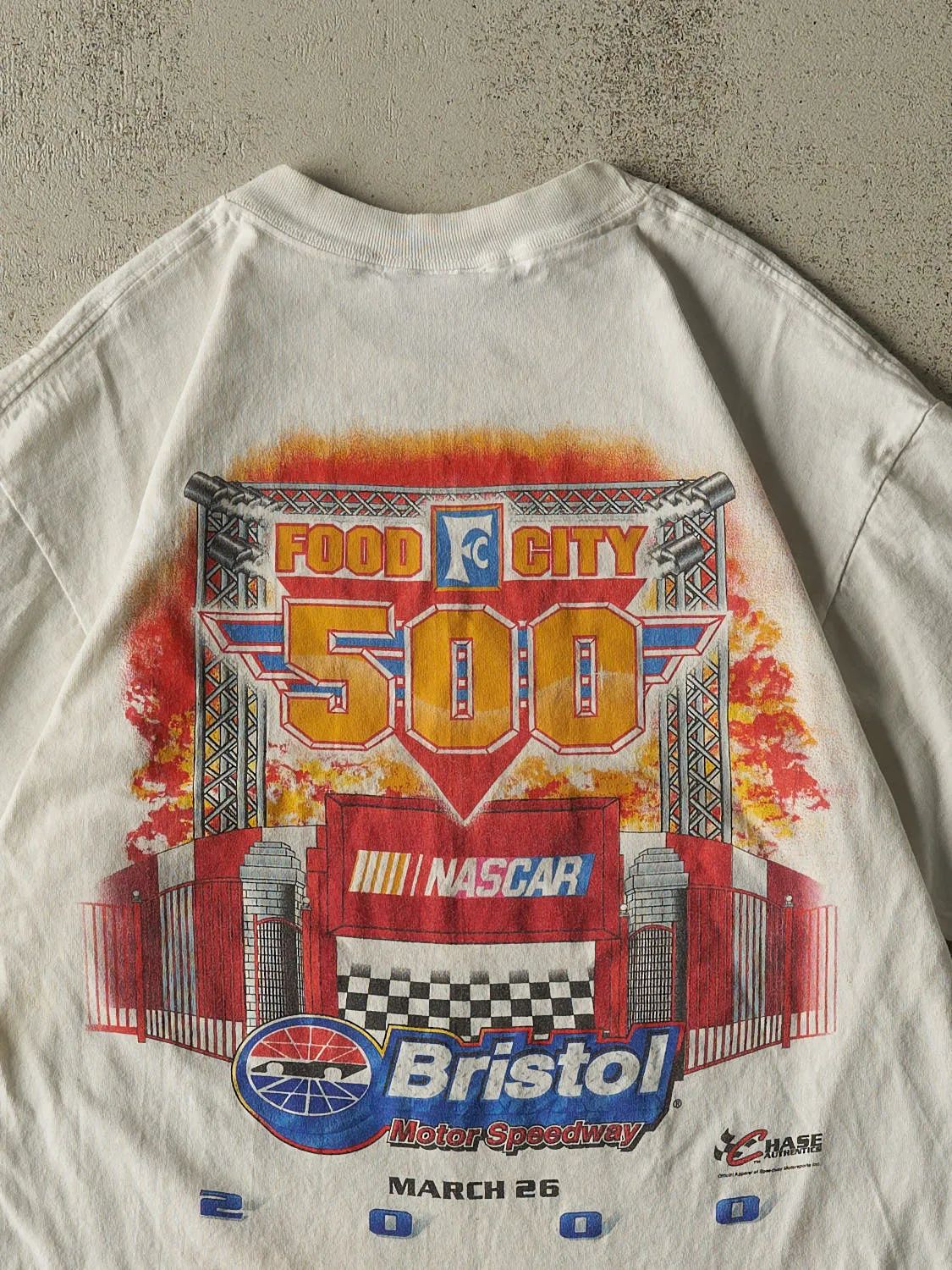Vintage 00' White Nascar Bristol Motor Speedway Tee (M/L) sold by Rebalance Vintage product image thumbnail 4