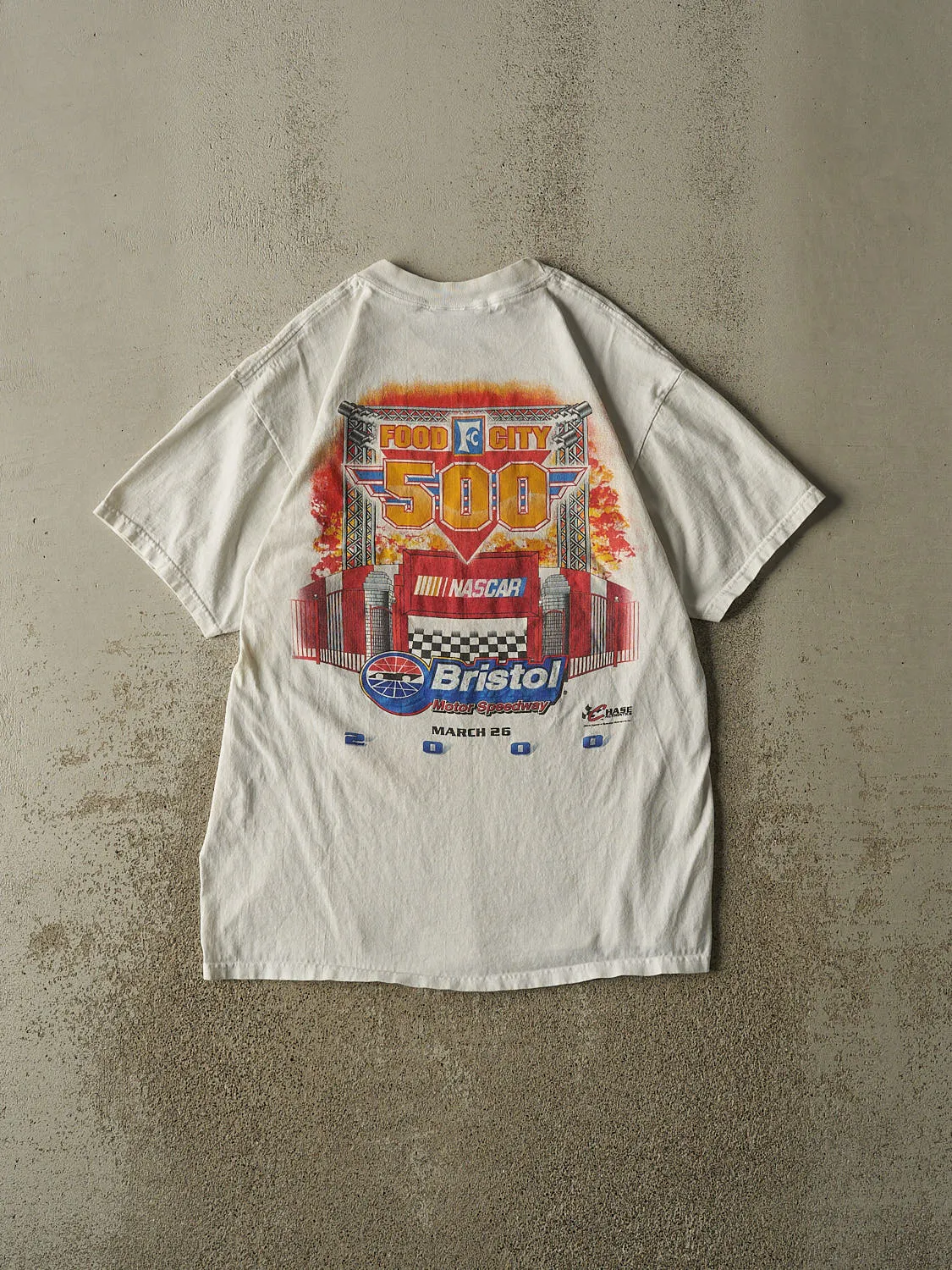 Vintage 00' White Nascar Bristol Motor Speedway Tee (M/L) sold by Rebalance Vintage product image thumbnail 2