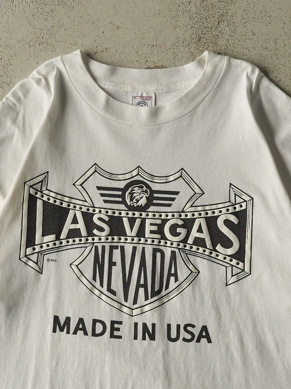Vintage 90s White Las Vegas Nevada Single Stitch Tee (XL) sold by Rebalance Vintage product image thumbnail 2