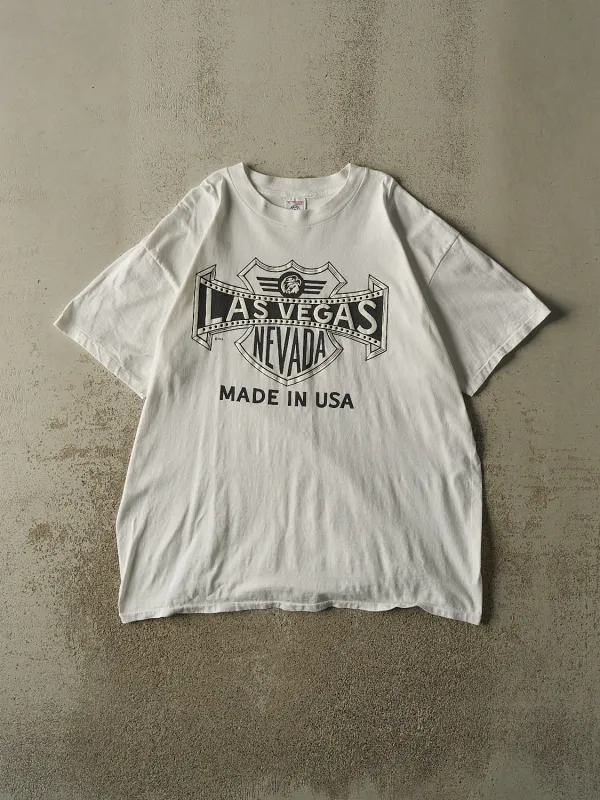 Vintage 90s White Las Vegas Nevada Single Stitch Tee (XL) made by Rebalance Vintage