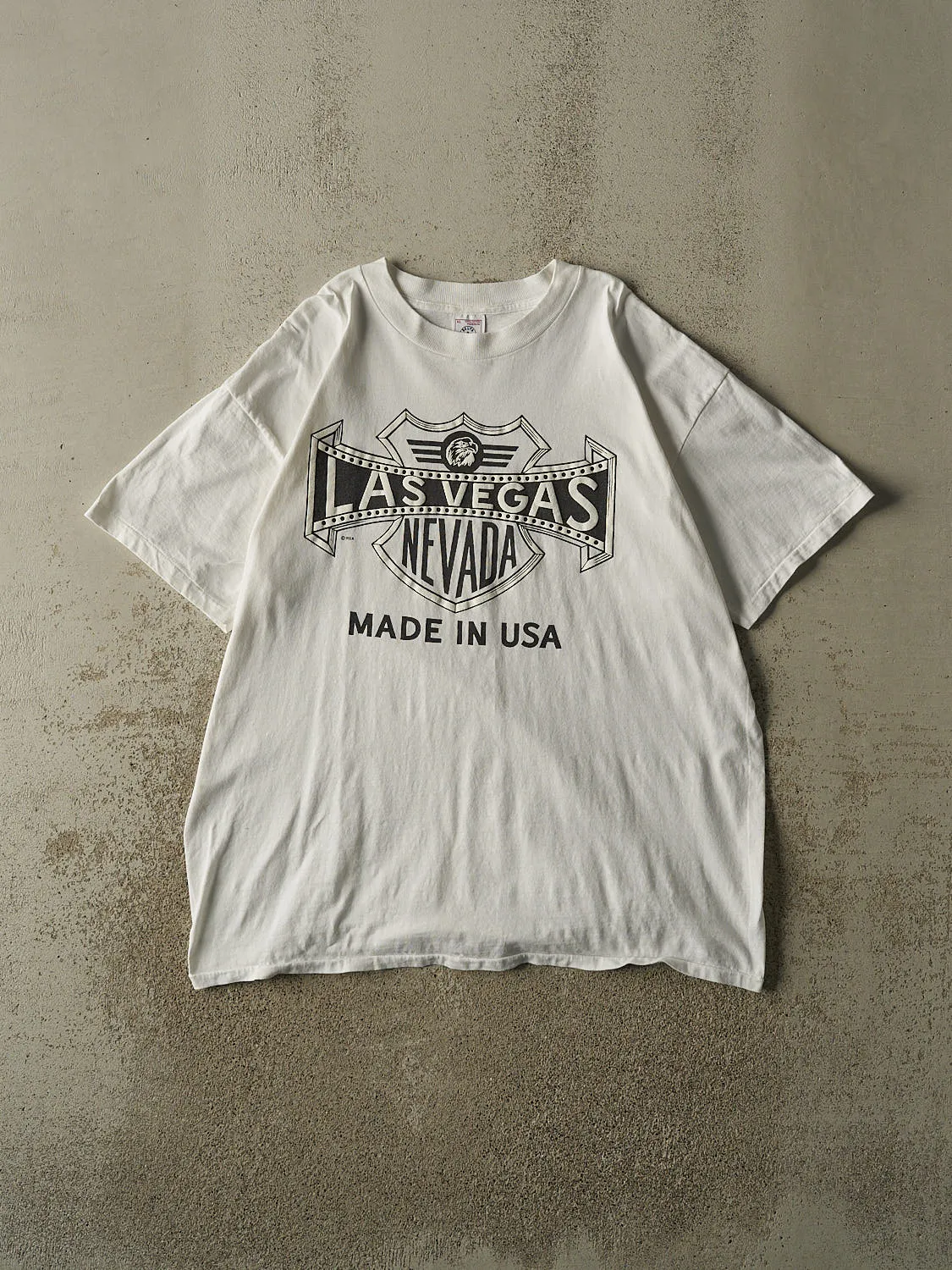 Vintage 90s White Las Vegas Nevada Single Stitch Tee (XL) sold by Rebalance Vintage