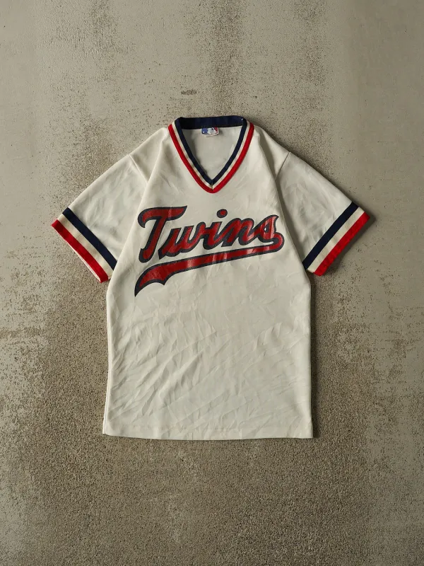 Vintage 90s White Minnesota Twins Baseball Jersey (XXS/XS) made by Rebalance Vintage
