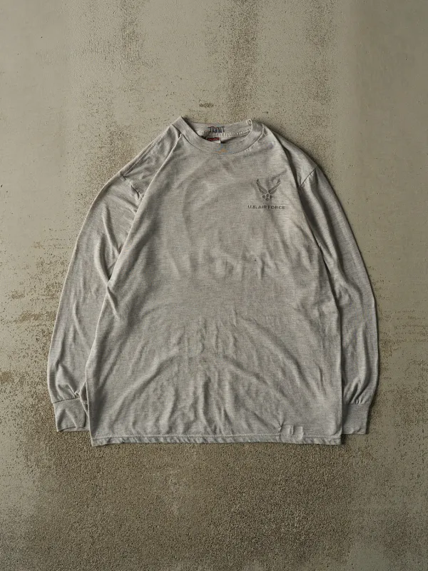 Vintage 90s Heather Grey United States Air Force Reflective Long Sleeve (L) made by Rebalance Vintage
