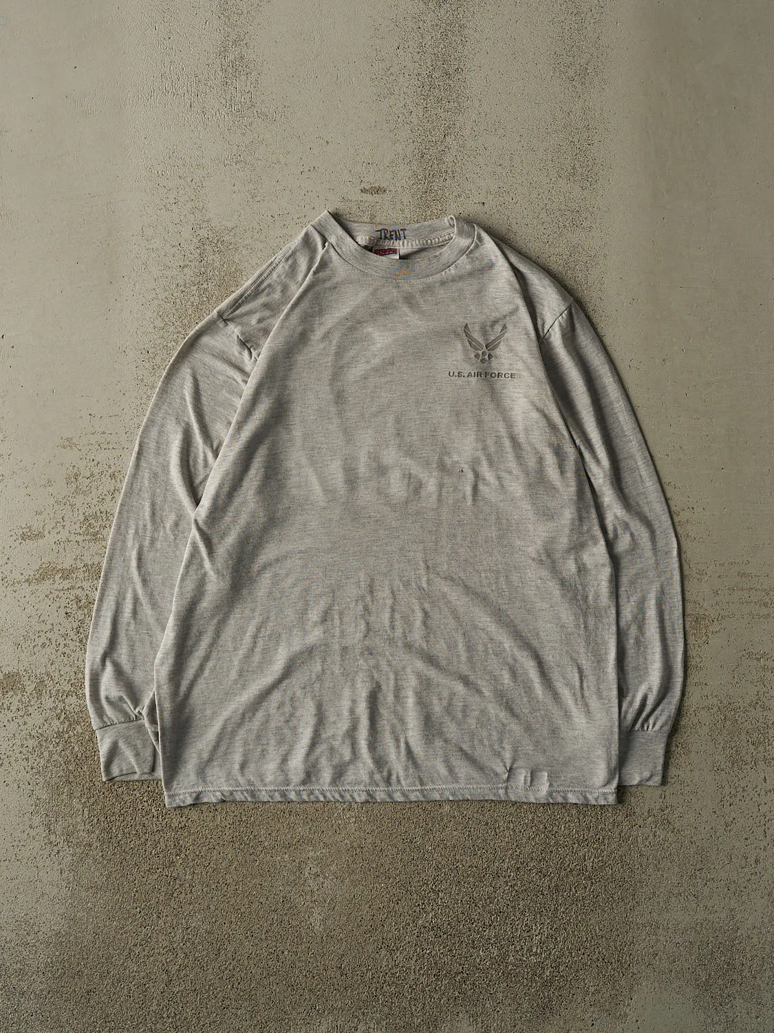 Vintage 90s Heather Grey United States Air Force Reflective Long Sleeve (L) sold by Rebalance Vintage