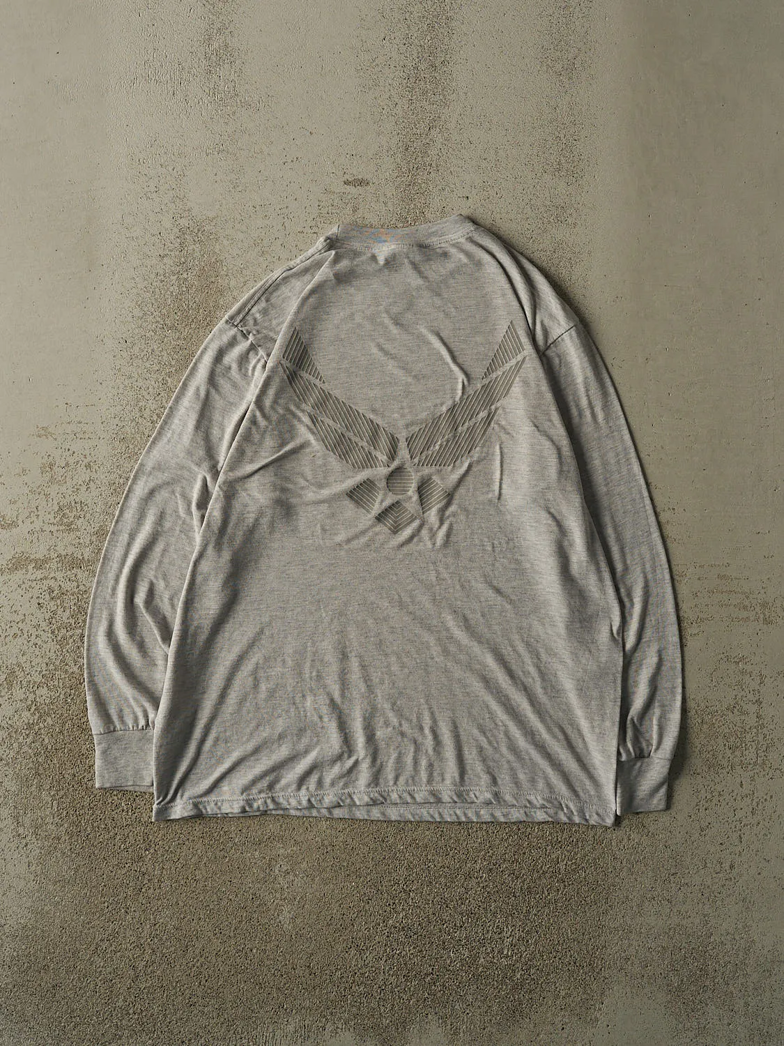 Vintage 90s Heather Grey United States Air Force Reflective Long Sleeve (L) sold by Rebalance Vintage product image thumbnail 2