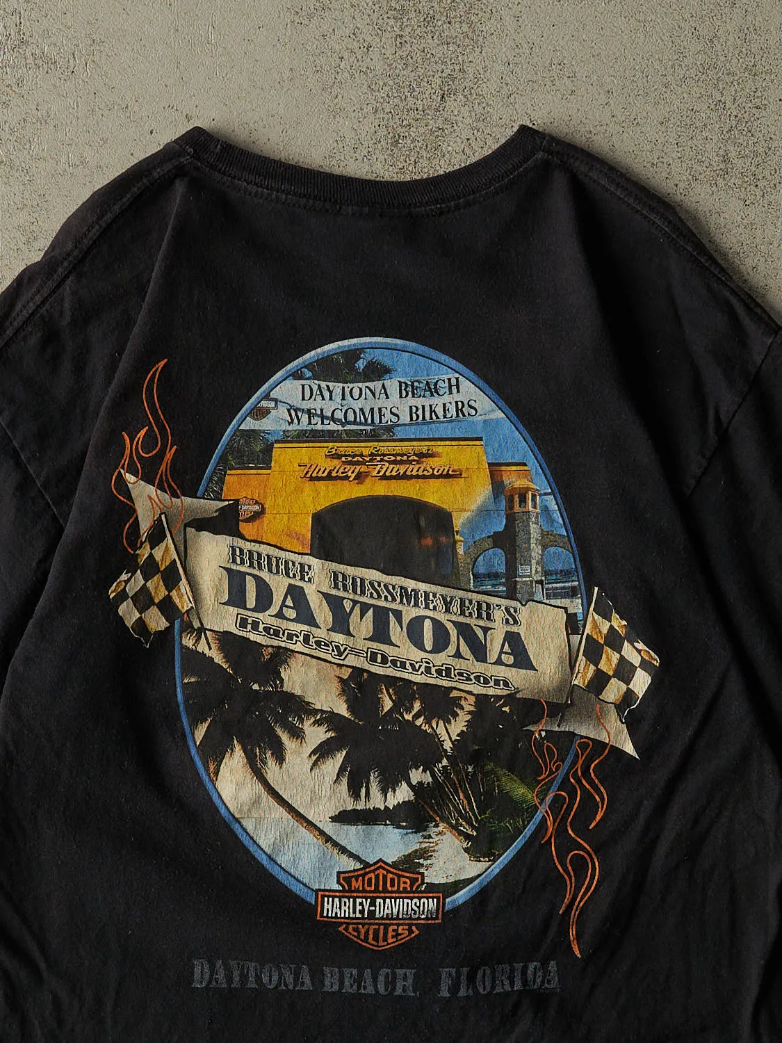 Vintage 10' Black Harley Davidson Daytona Beach FL Tee (M/L) sold by Rebalance Vintage product image thumbnail 4