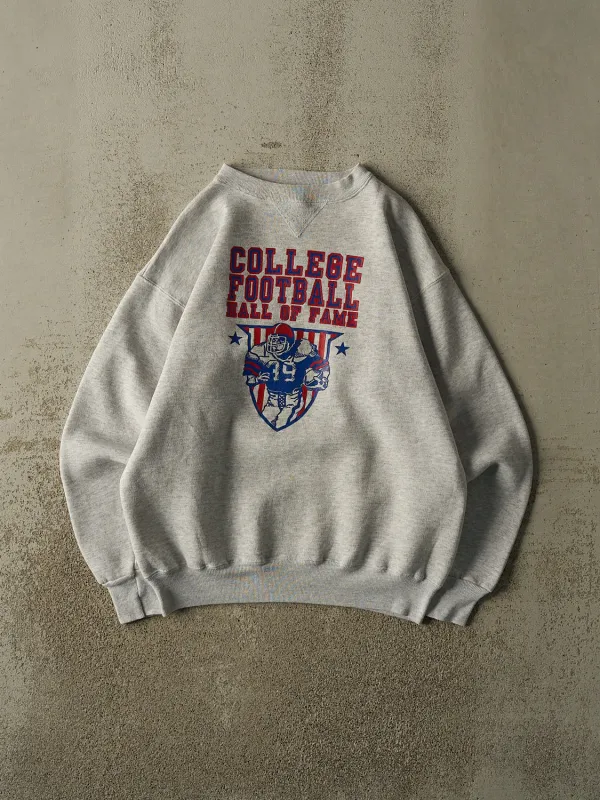 Vintage 90s Heather Grey College Football Hall of Fame Crewneck (M/L) made by Rebalance Vintage