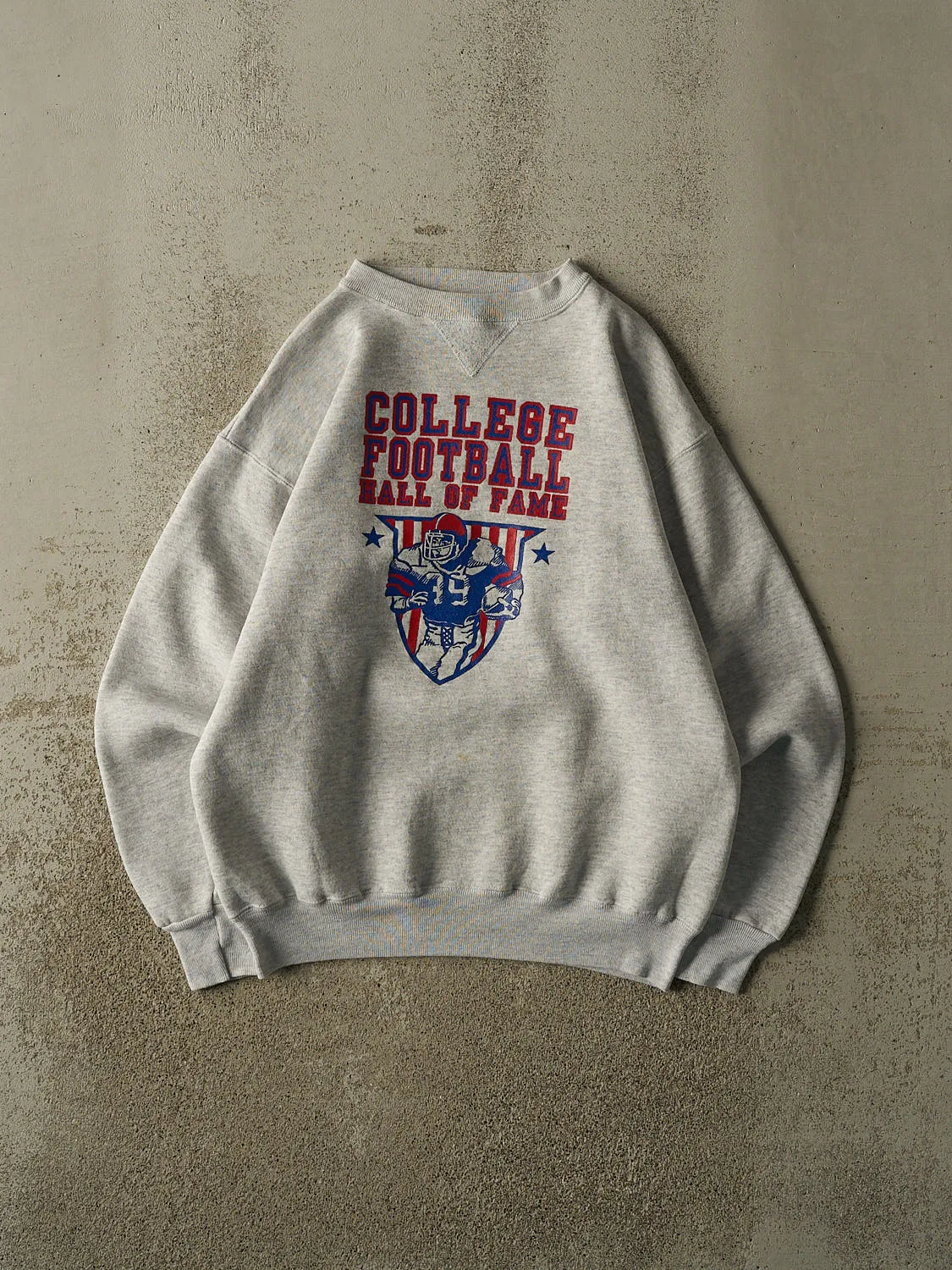 Vintage 90s Heather Grey College Football Hall of Fame Crewneck (M/L) sold by Rebalance Vintage
