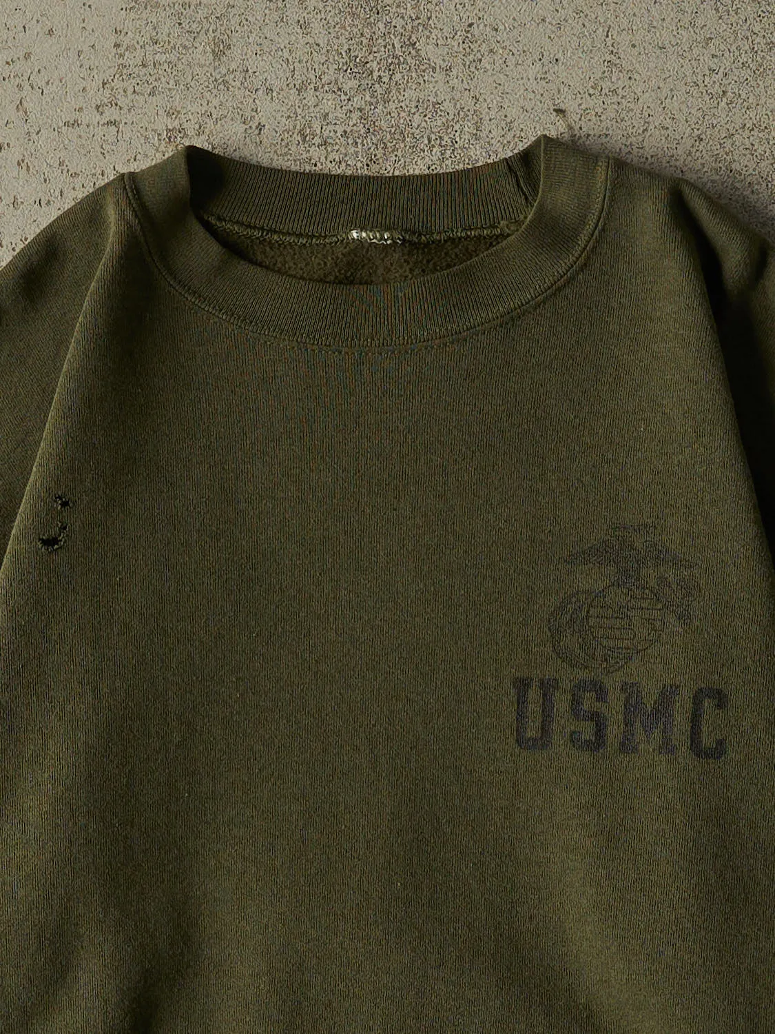 Vintage 90s Green USMC Crewneck (S) sold by Rebalance Vintage product image thumbnail 2