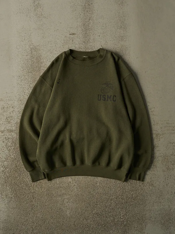 Vintage 90s Green USMC Crewneck (S) made by Rebalance Vintage