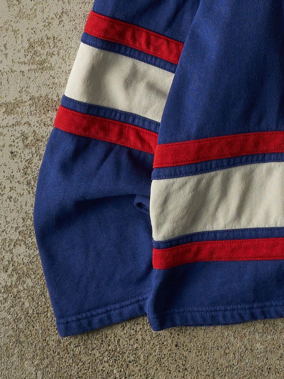 Vintage Y2K Blue New York Rangers Embroidered Jersey Hoodie (S/M) sold by Rebalance Vintage product image thumbnail 3