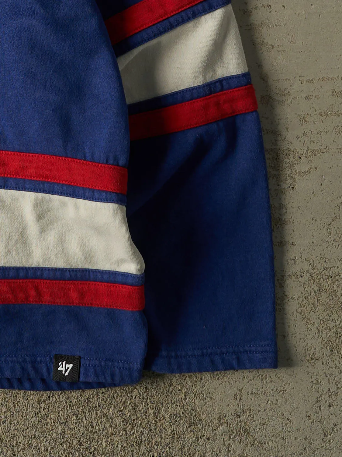 Vintage Y2K Blue New York Rangers Embroidered Jersey Hoodie (S/M) sold by Rebalance Vintage product image thumbnail 4