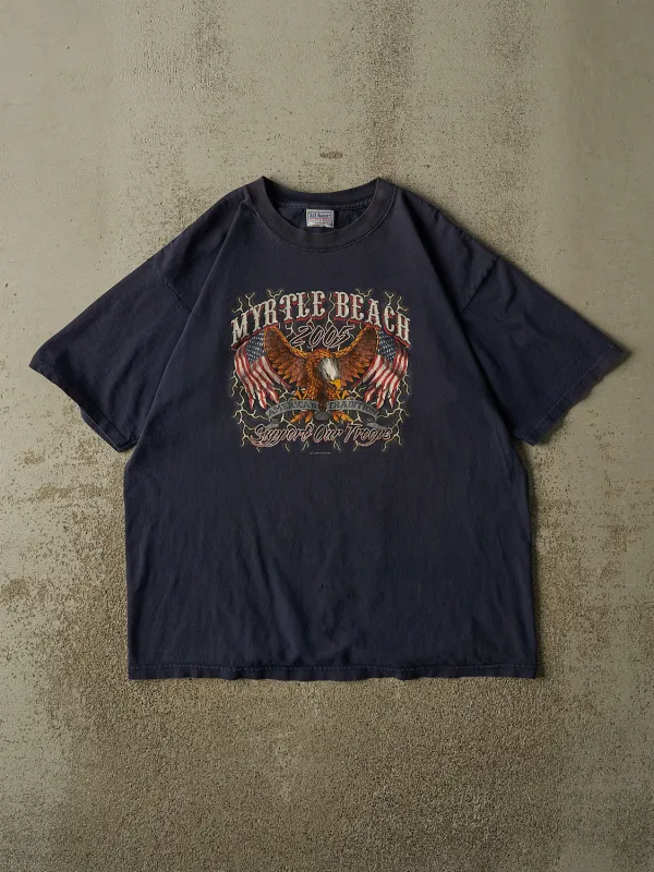 Vintage 05' Navy Blue Myrtle Beach Bike Week Tee (L) made by Rebalance Vintage