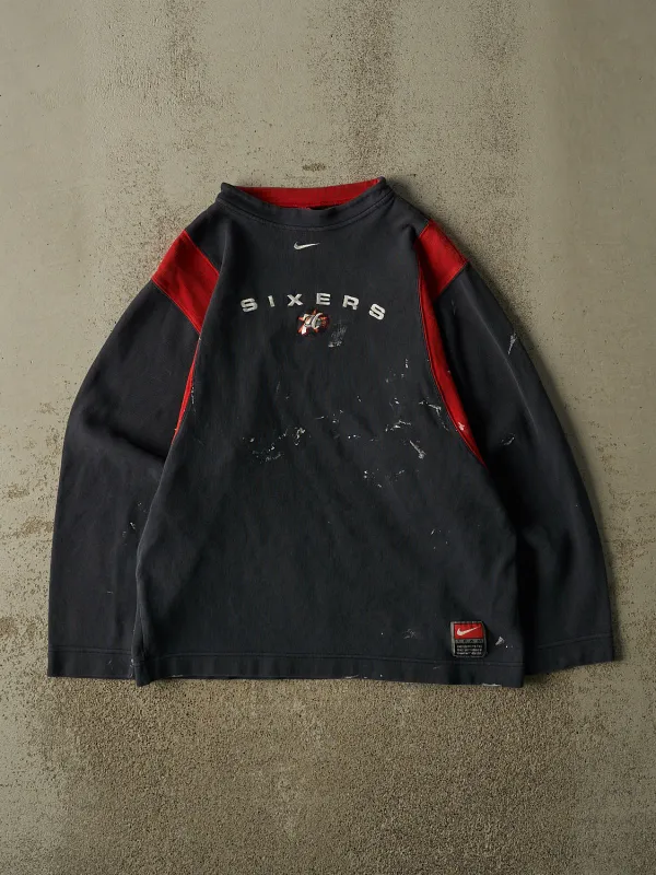 Vintage Y2K Faded Black Nike Philadelphia 76ers Thermal Long Sleeve (L) made by Rebalance Vintage