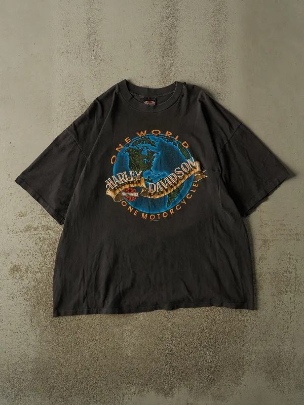 Vintage 90s Faded Black Harley Davidson Joliet IL Single Stitch Tee (XXL/XXXL) made by Rebalance Vintage