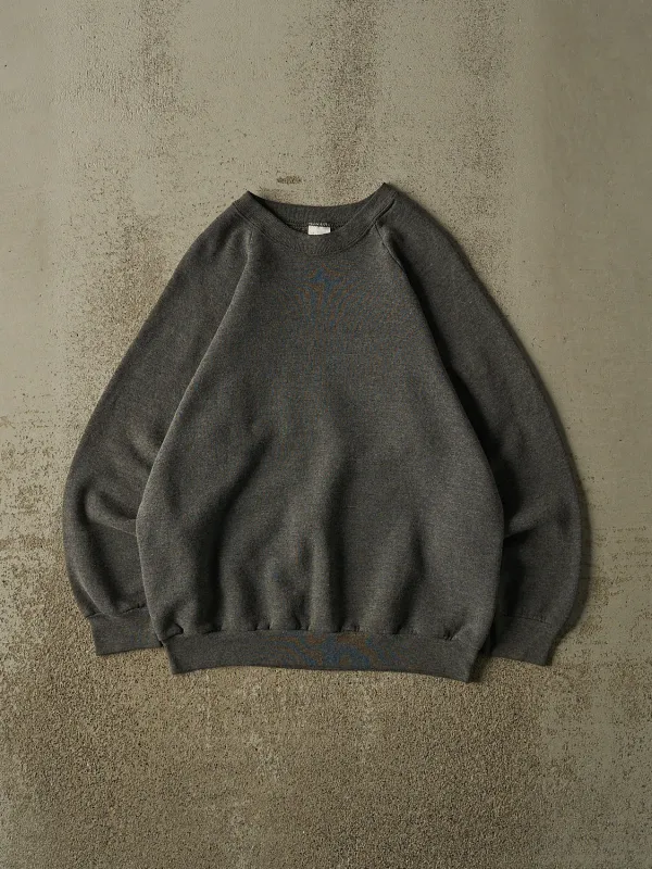 Vintage 80s Charcoal Grey Blank Crewneck (XS/S) made by Rebalance Vintage