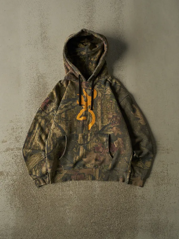 Vintage Y2K Camo Browning Logo Hoodie (S/M) made by Rebalance Vintage