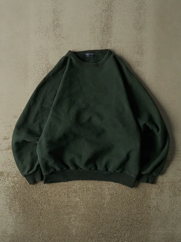 Vintage 90s Green Non Fiction Blank Crewneck (L) made by Rebalance Vintage