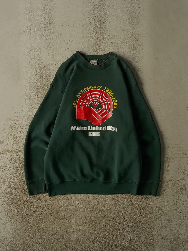 Vintage 95' Green Metro United Way Crewneck (M) made by Rebalance Vintage