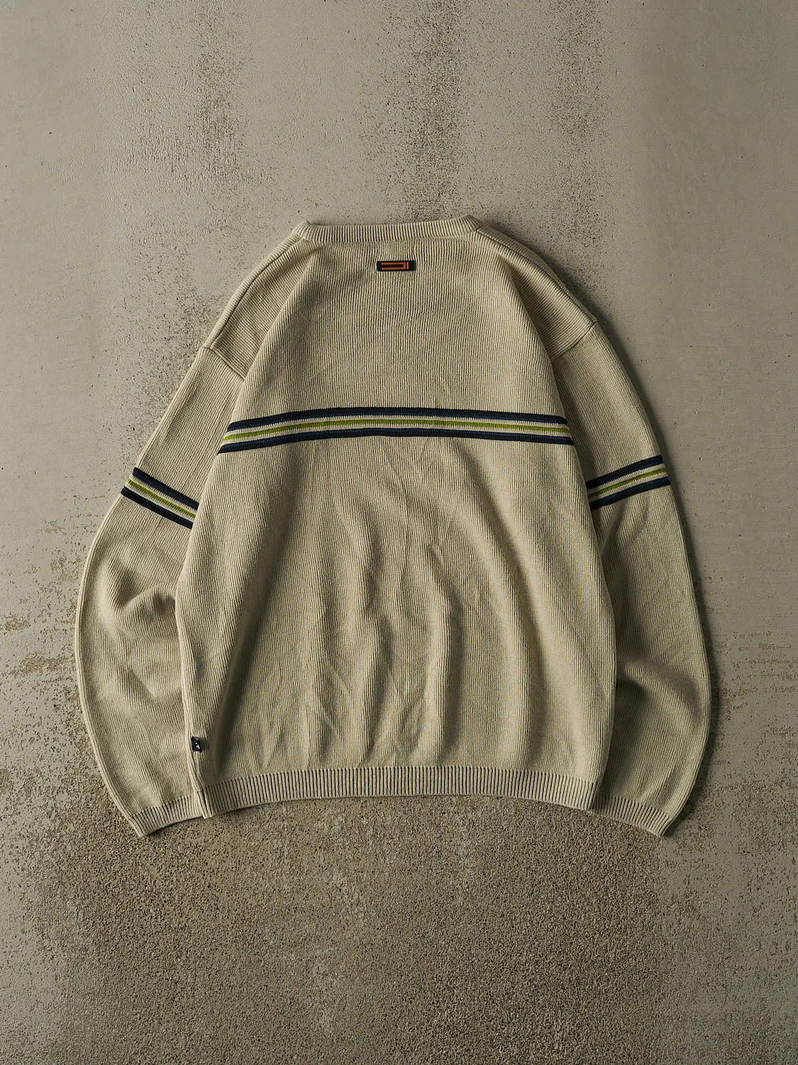 Vintage Y2K Beige Striped Knit (L) sold by Rebalance Vintage product image thumbnail 2