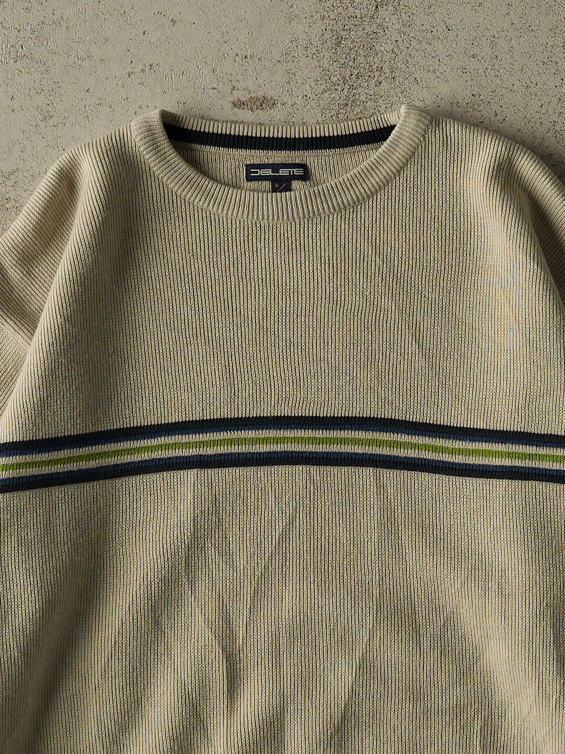 Vintage Y2K Beige Striped Knit (L) sold by Rebalance Vintage product image thumbnail 3