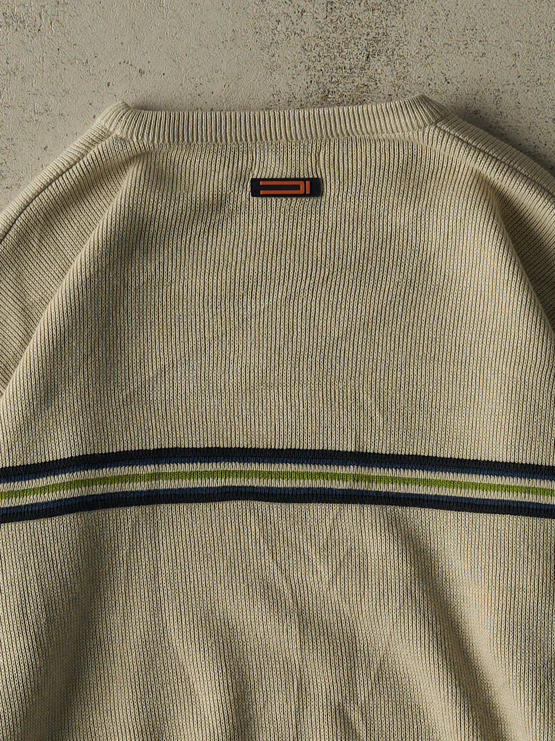 Vintage Y2K Beige Striped Knit (L) sold by Rebalance Vintage product image thumbnail 4