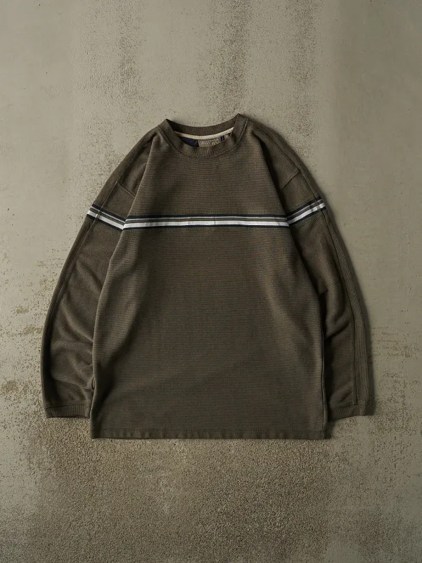 Vintage Y2K Green Textured Long Sleeve (L/XL) made by Rebalance Vintage