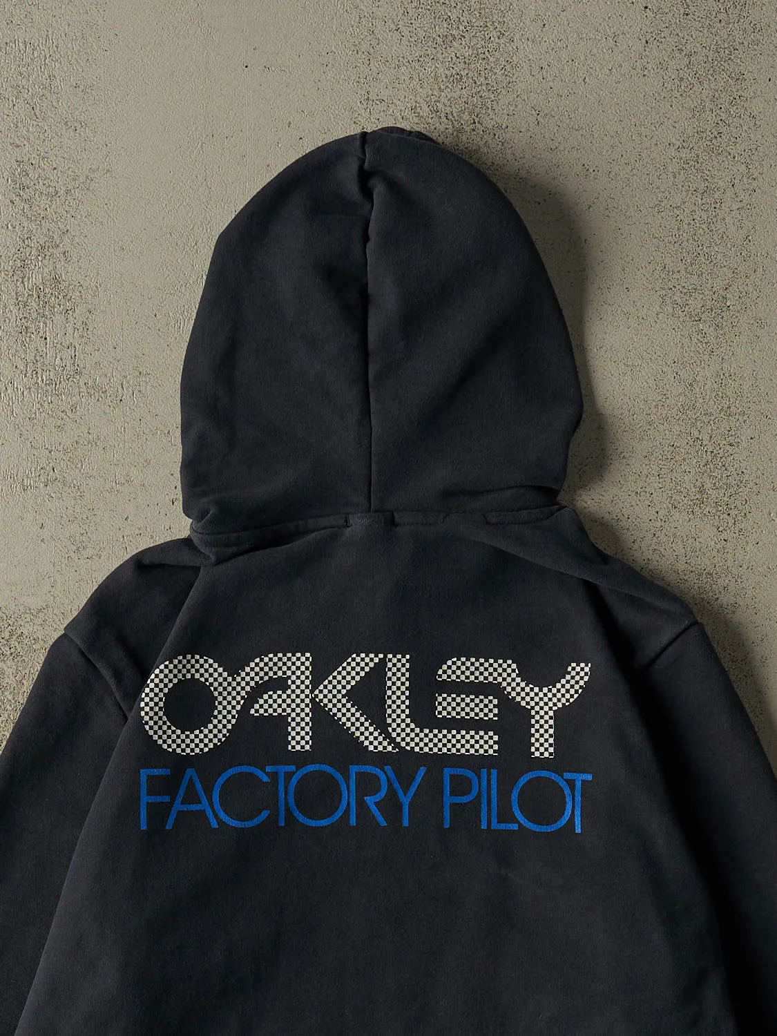 Vintage Y2K Navy Blue Oakley Factory Pilot Hoodie (M) sold by Rebalance Vintage product image thumbnail 4