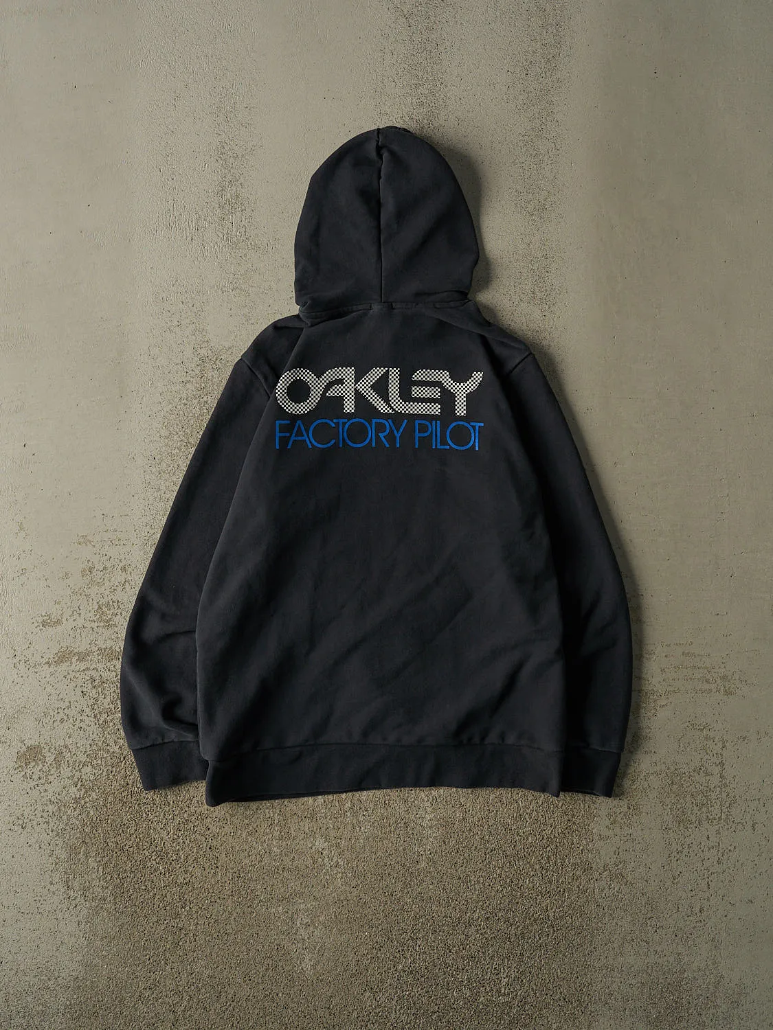 Vintage Y2K Navy Blue Oakley Factory Pilot Hoodie (M) sold by Rebalance Vintage product image thumbnail 2