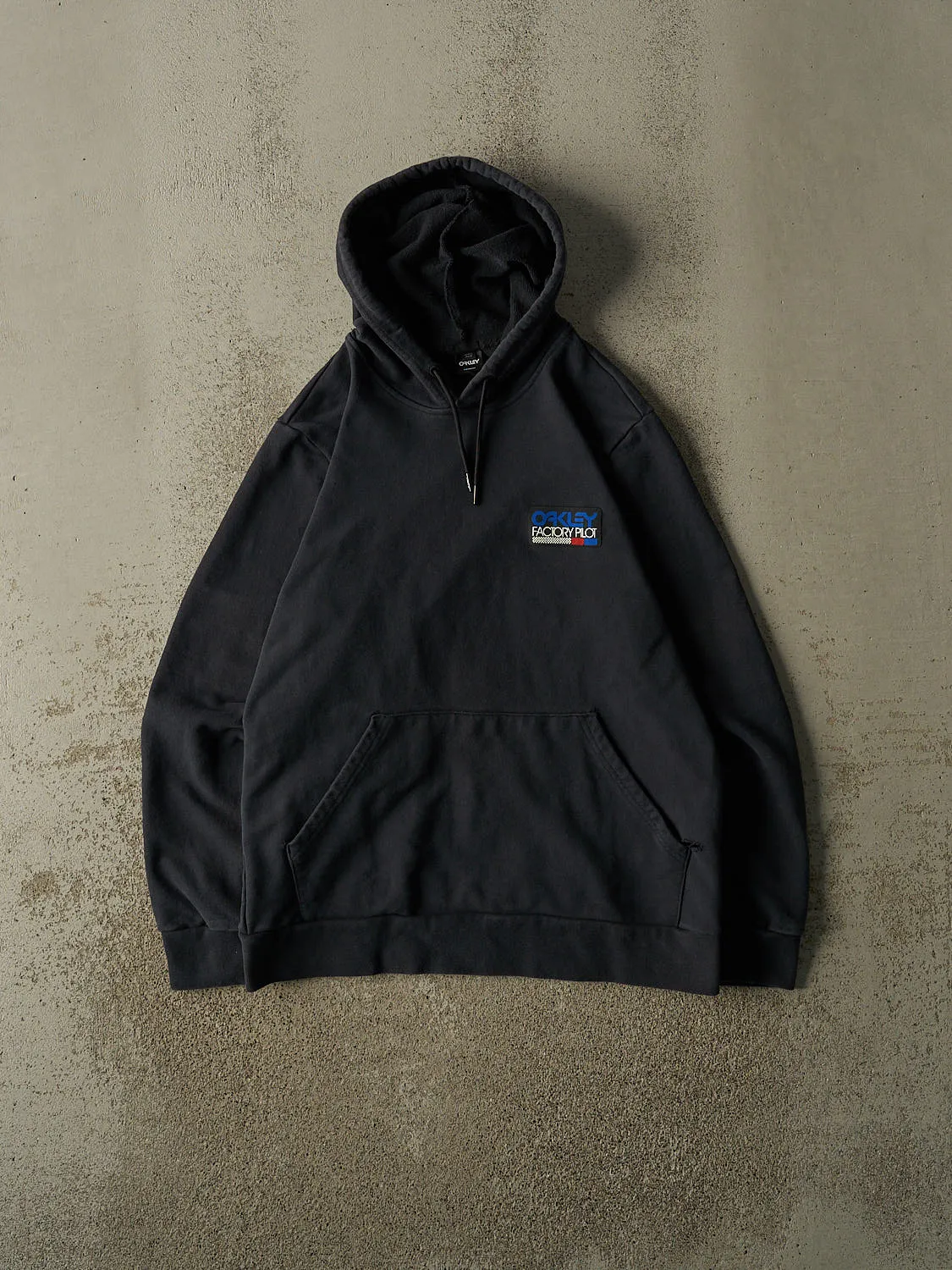 Vintage Y2K Navy Blue Oakley Factory Pilot Hoodie (M) sold by Rebalance Vintage