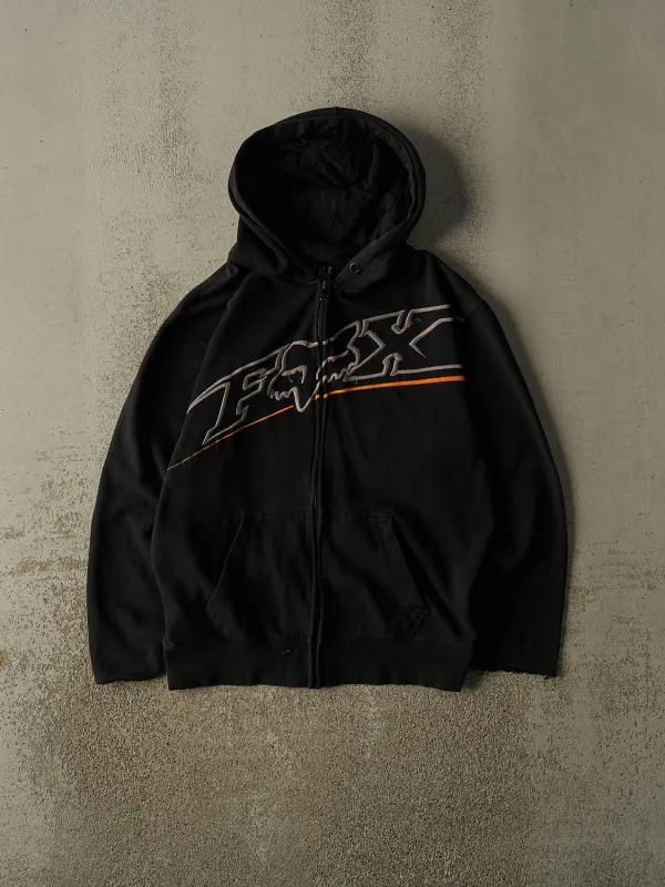 Vintage Y2K Black Fox Racing Zip Up Hoodie (M/L) made by Rebalance Vintage