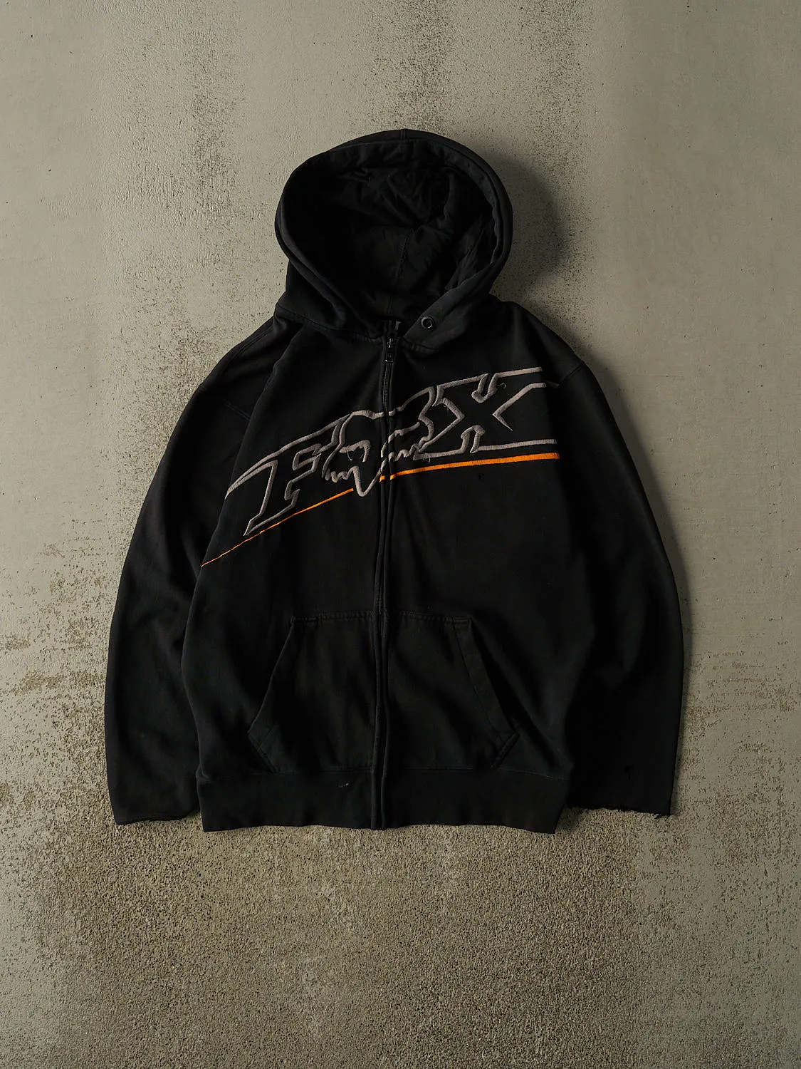Vintage Y2K Black Fox Racing Zip Up Hoodie (M/L) sold by Rebalance Vintage