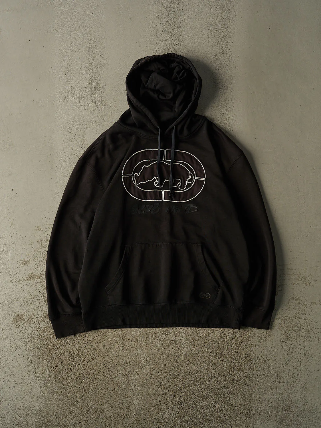 Vintage Y2K Black Ecko Embroidered Hoodie (XL) sold by Rebalance Vintage